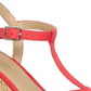 Sun Stone Women's Coral 1 Platform Cushioned Strappy T-Strap Slip Resistant Jamie Block Heel Buckle Espadrille Shoes Orange Size 7.5 M