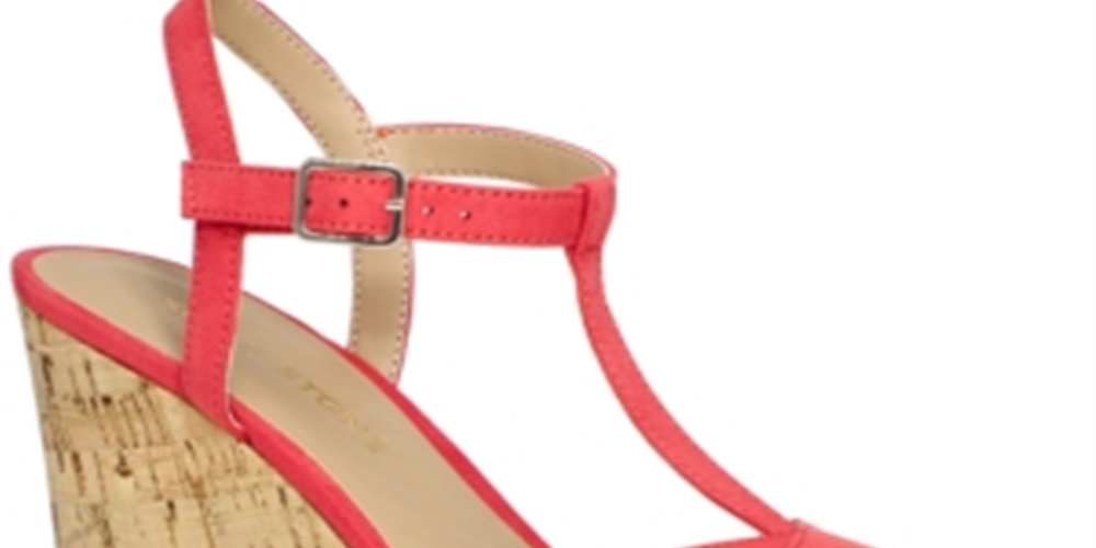 Sun Stone Women's Coral 1 Platform Cushioned Strappy T-Strap Slip Resistant Jamie Block Heel Buckle Espadrille Shoes Orange Size 7.5 M