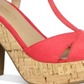 Sun Stone Women's Coral 1 Platform Cushioned Strappy T-Strap Slip Resistant Jamie Block Heel Buckle Espadrille Shoes Orange Size 7.5 M