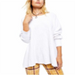 Free People Women's Amelia Cotton Waffle Knit Thermal Top White Size Medium