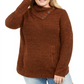 Style & Co Women's Plus Button Trim Sweater Brown Size 0X