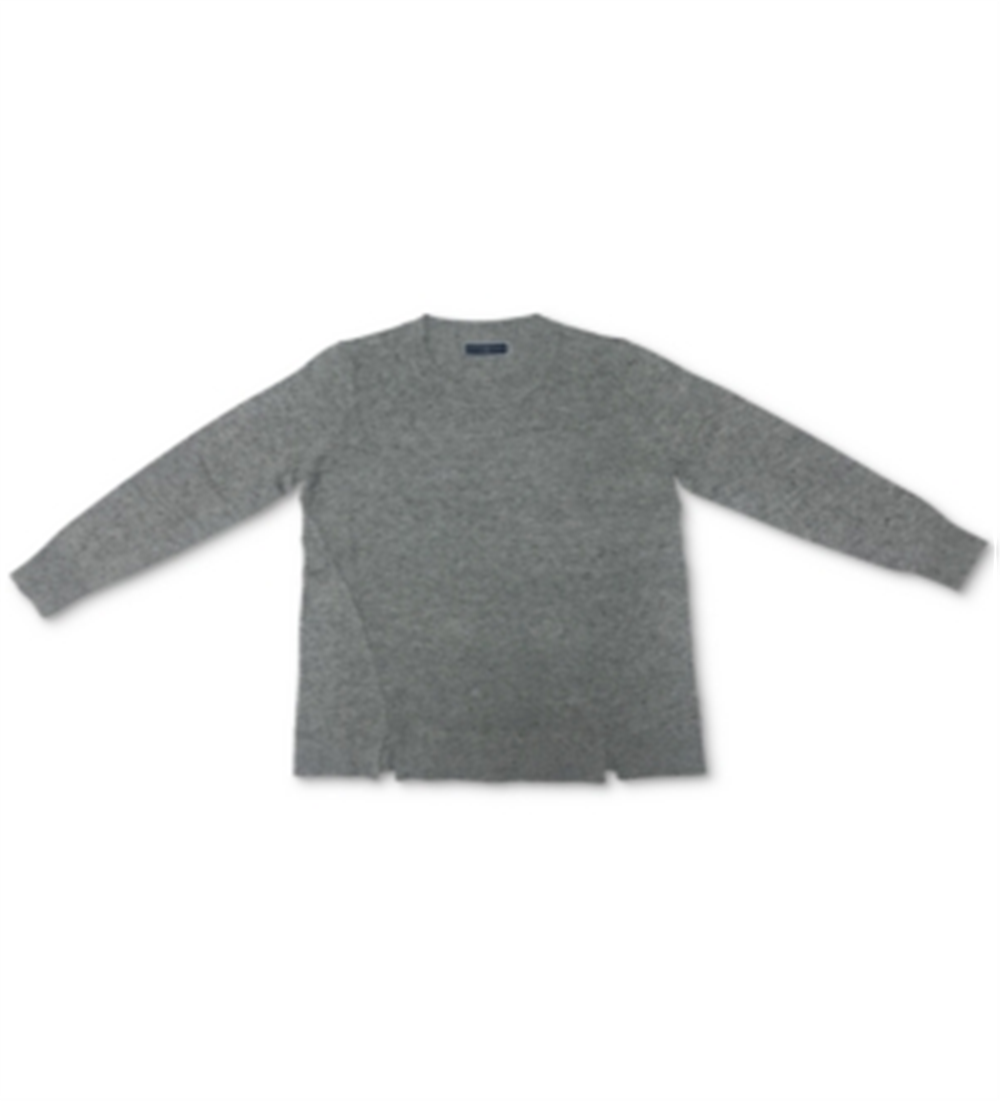 Karen Scott Women's Crewneck Notch Hem Sweater Gray Size X-Large