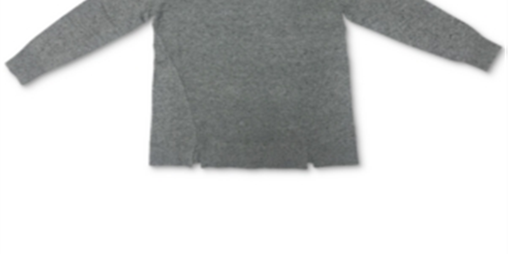 Karen Scott Women's Crewneck Notch Hem Sweater Gray Size X-Large