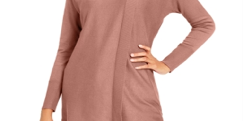 JM Collection Women's Sweater Mauve Large Rib Knit Pullover Pink Size Large