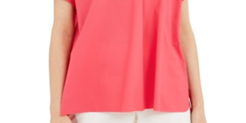 Alfani Women's V Neck Solid Blouse Pink Size XS