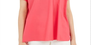 Alfani Women's V Neck Solid Blouse Pink Size XS