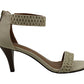 Style & Co Women's Paycee Fabric Open Toe Special Beige  Size 5 M