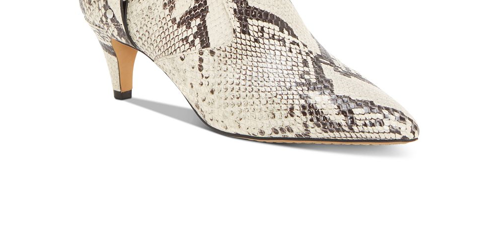 Vince Camuto Women's Leather Snake PrintMerrie Ankle Boots Beige Size 5 1/2