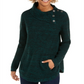 Style & Co Women's Envelope Neck Sweater Green Size Petite L