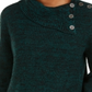 Style & Co Women's Envelope Neck Sweater Green Size Petite L