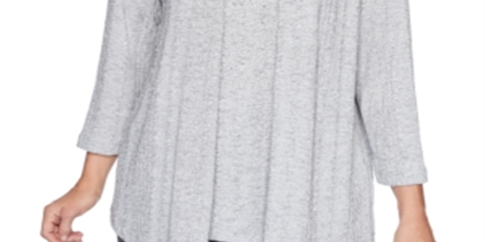 Alfred Dunner Women's Sapphire Skies Layered Look Top Gray Size Petite X-Large