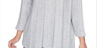 Alfred Dunner Women's Sapphire Skies Layered Look Top Gray Size Petite X-Large