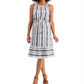 Style & Co Women's Striped Jacquard Midi Dress Moonlight Strip  Size X-Large