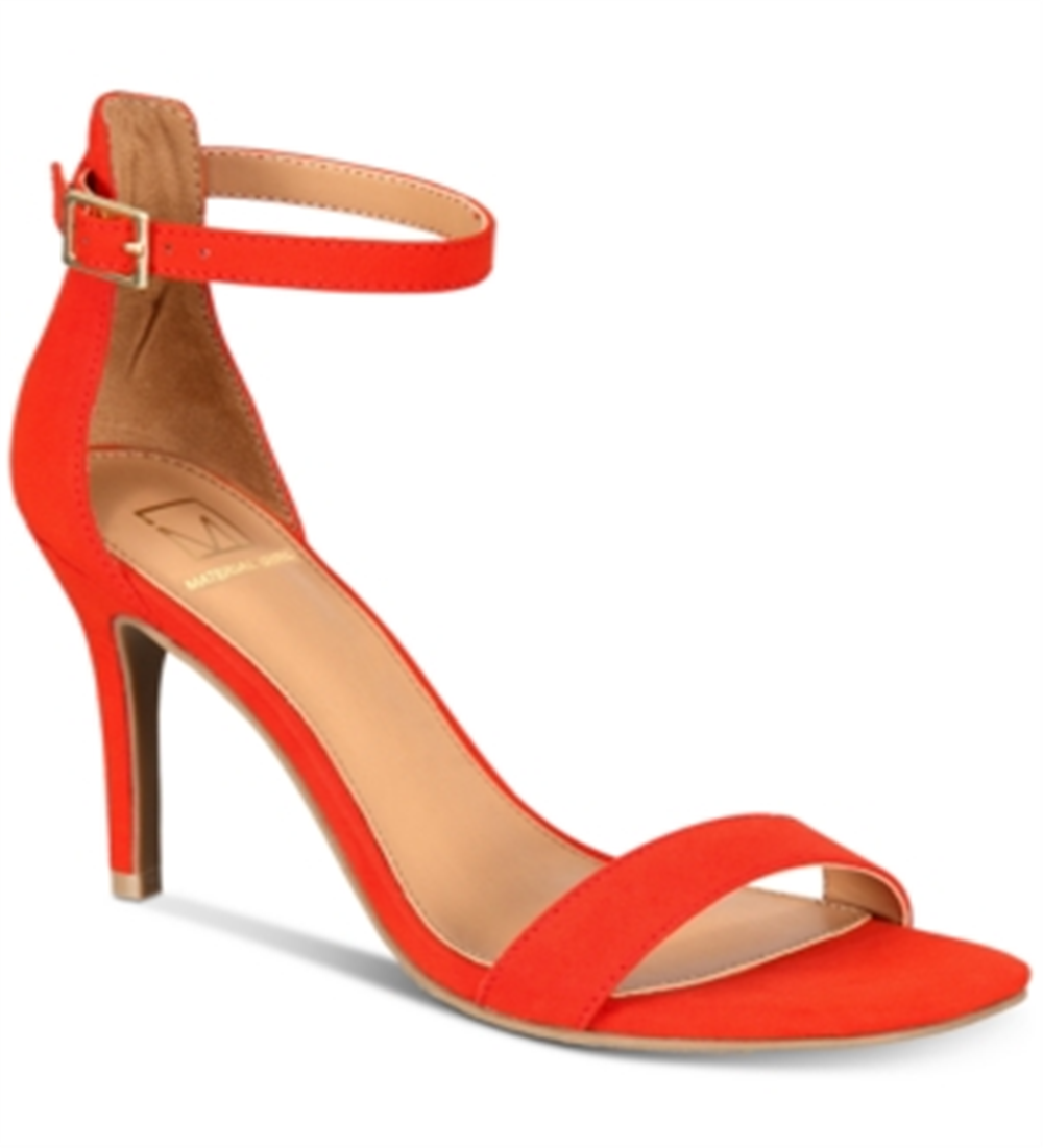 Material Girl Women's Blaire 5 Open Toe Formal Ankle Strap Sandals Red Size 6.5 M