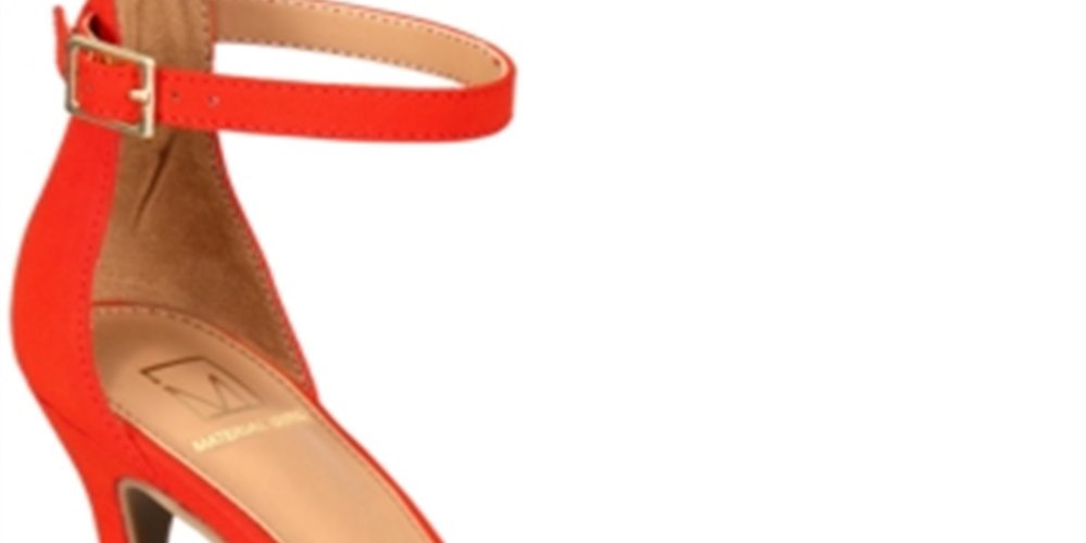 Material Girl Women's Blaire 5 Open Toe Formal Ankle Strap Sandals Red Size 6.5 M