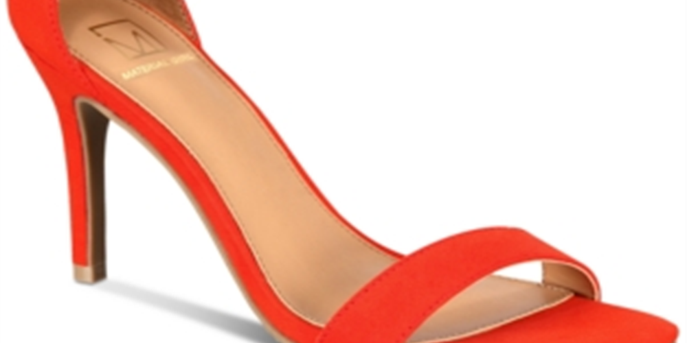 Material Girl Women's Blaire 5 Open Toe Formal Ankle Strap Sandals Red Size 6.5 M
