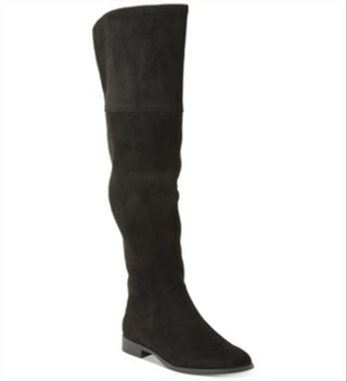 XoXo Women's Tristen Suede Almond Toe Knee High Fashion Boots Black Size 7.5