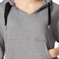 Calvin Klein Women's Relaxed Sleeve Logo Hoodie -Grey Size L