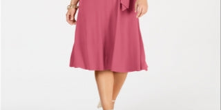 Charter Club Women's Belted MIDI Dress Pink Size Large