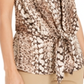 INC International Concepts Women's Snake Print Tie Front Halter To Brown Size S