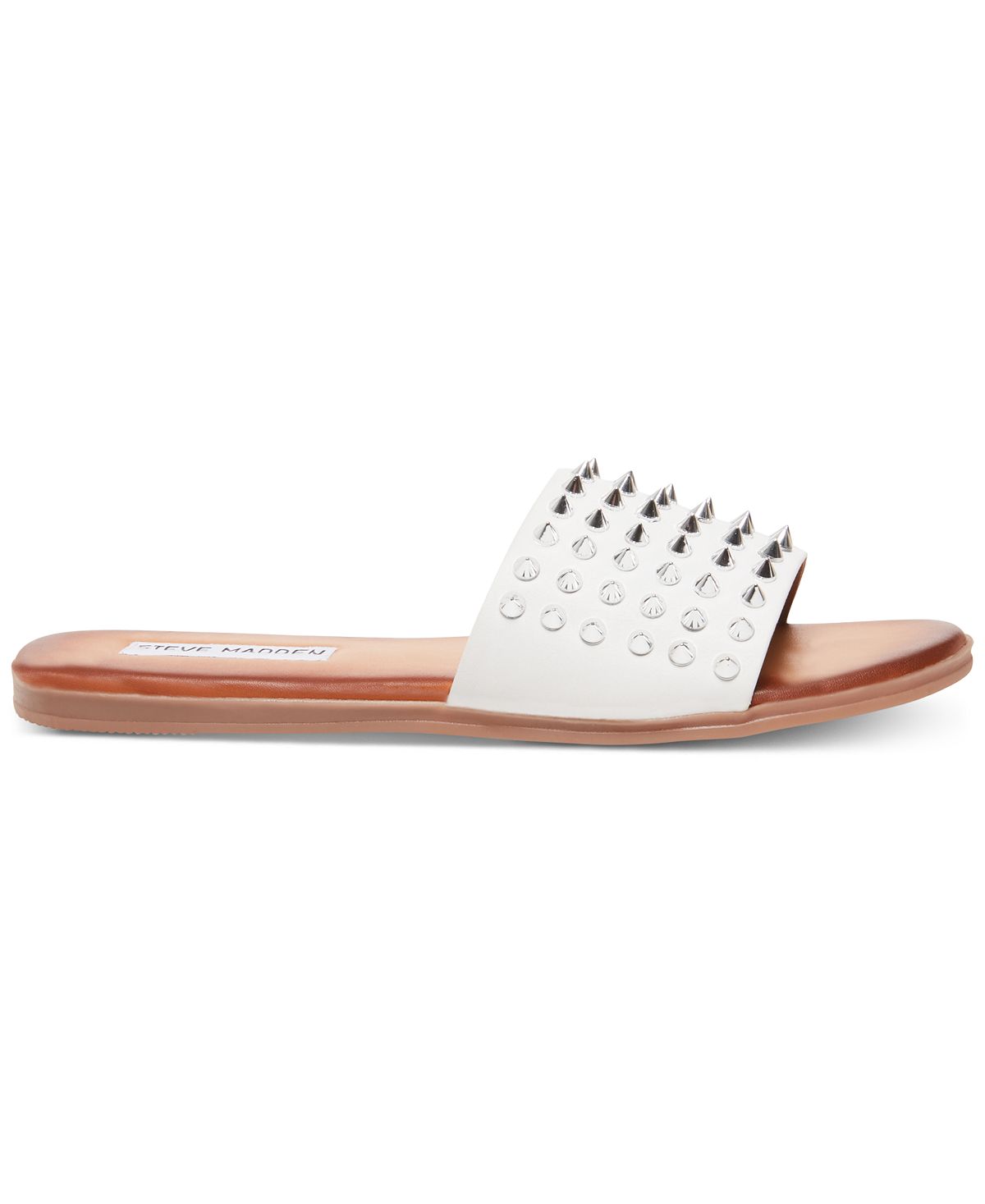 Steve Madden Women's Sandals Studded Leather Farryn Sandal White Size 8 M