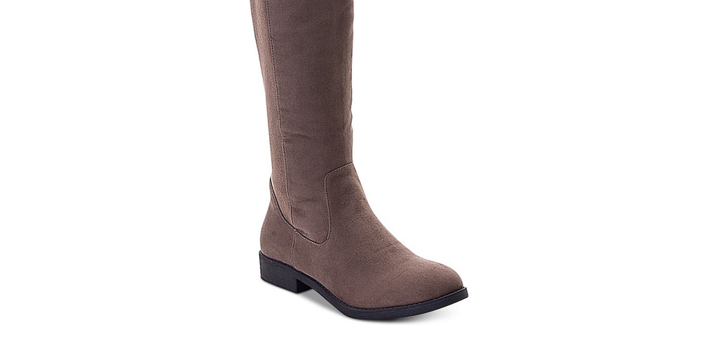 Style & Co Womens Hayley Faux Suede Zipper Riding Boots Brown Size 6.5 M