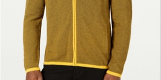 Alfani Men's Patterned Hooded Cotton Jacket Yellow Size X-Large