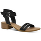 Sun Stone Women's Alectap Ankle Strap Heel Sandals Black Size 6.5