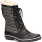 JBU Women's Platform Fur Trim Water Resistant Quilted Lorna Round Toe Block Heel Lace up Snow Boots Black Size 8
