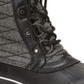 JBU Women's Platform Fur Trim Water Resistant Quilted Lorna Round Toe Block Heel Lace up Snow Boots Black Size 8