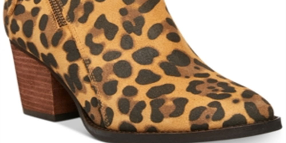 Aqua College Women's Nancy Waterproof Booties  Leopard Suede Size 6 M