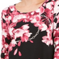 JM Collection Women's Floral Print Long Sleeve T-Shirt Black Size Small