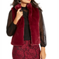 Thalia Sodi Women's Faux Fur Vest Red Size Medium