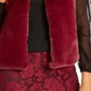 Thalia Sodi Women's Faux Fur Vest Red Size Medium