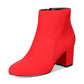 INC International Concepts Women's Floriann Fabric Almond Toe Ankle Fashion Boots Red Size 5.5 M