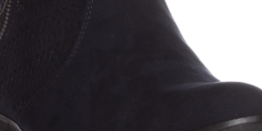 American Rag Women's Perforated Padded Abby Round Toe Block Heel Booties Blue Size 6.5 M