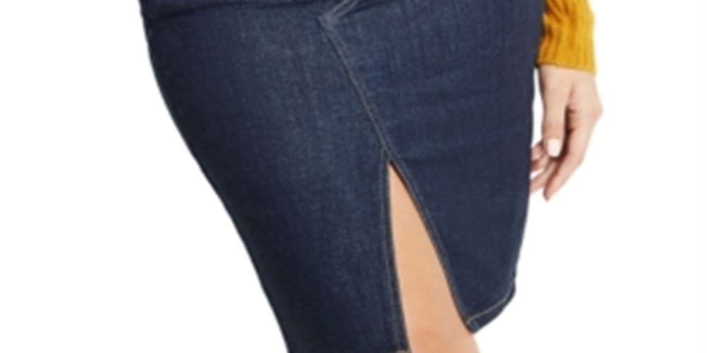 Guess Women's Knee Length Pencil Skirt Blue Size Large