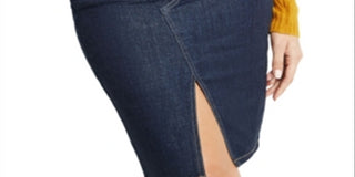 Guess Women's Knee Length Pencil Skirt Blue Size Large