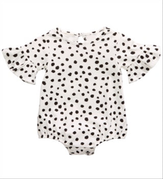 First Impressions Baby Girl's Cheetah Print Bell Sleeve Cotton Bodysuit White Size 6-9MOS