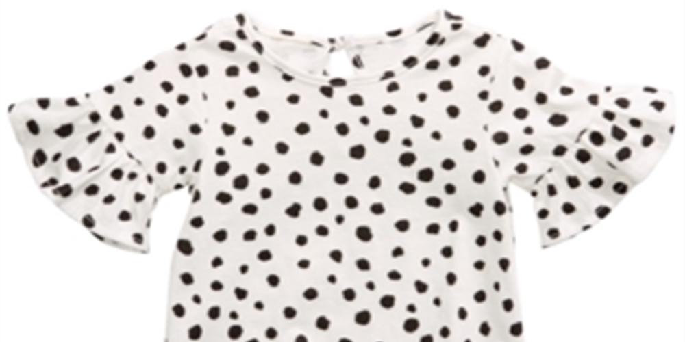 First Impressions Baby Girl's Cheetah Print Bell Sleeve Cotton Bodysuit White Size 6-9MOS