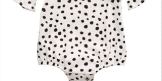 First Impressions Baby Girl's Cheetah Print Bell Sleeve Cotton Bodysuit White Size 6-9MOS