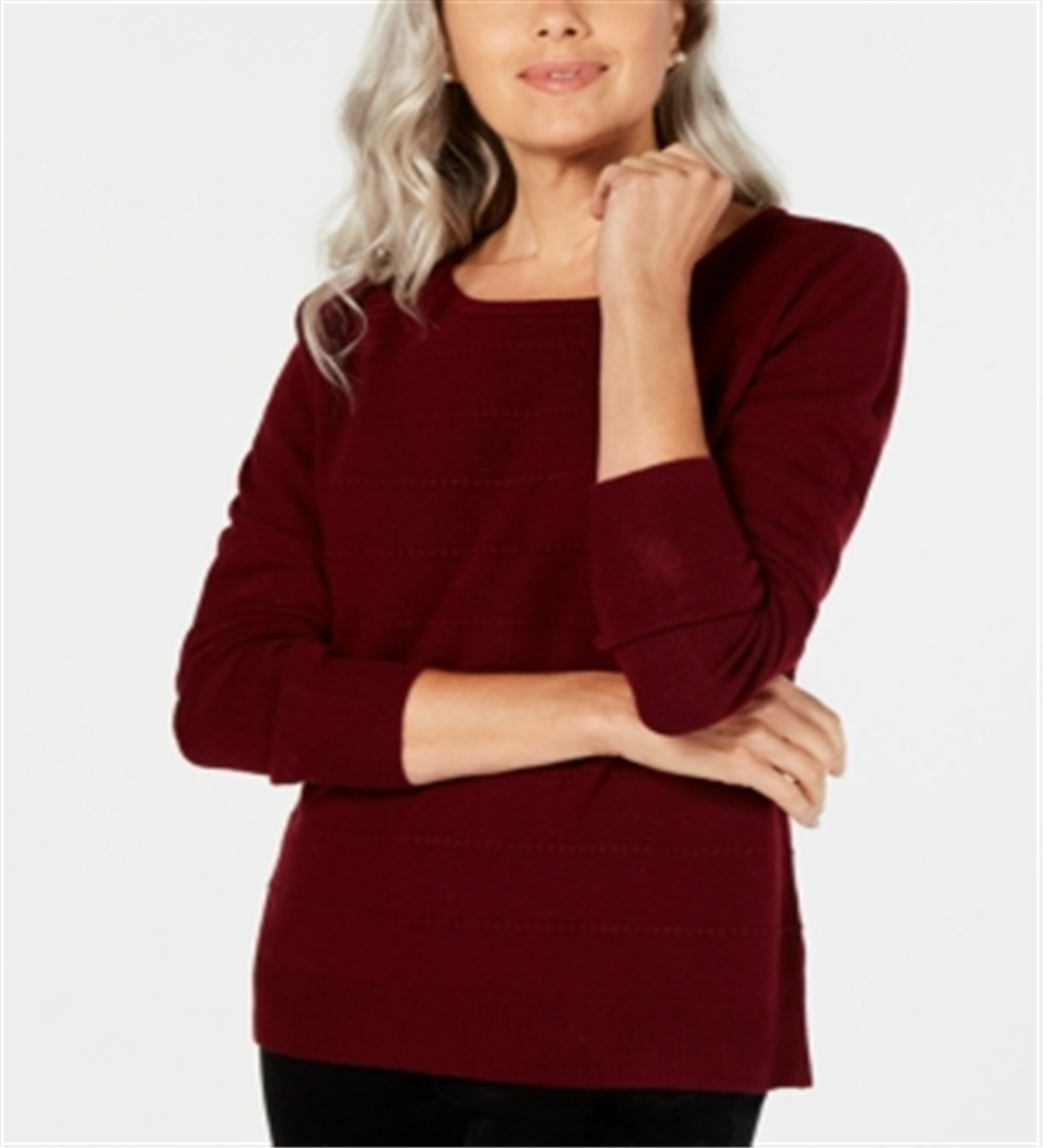 Karen Scott Women's Ottoman Stitch Sweater Red Size XL