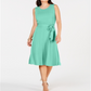 Charter Club Women's Tie Waist Midi Dress Green Size XL