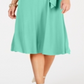 Charter Club Women's Tie Waist Midi Dress Green Size XL