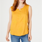 Style & Co Women's Sleeveless Jewel Neck Top Yellow Size Small