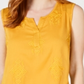 Style & Co Women's Sleeveless Jewel Neck Top Yellow Size Small