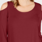 JM Collection Women's Cold Shoulder Top Red Size XX-Large