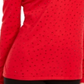 INC International Concepts Women's Studded Keyhole Neck Sweater Red Size Petite Medium