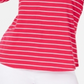 Charter Club Women's Striped Split Neck Top Pink Size Large