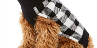 Charter Club Check-Print Dog Family Family Sweater  Natural Size M -